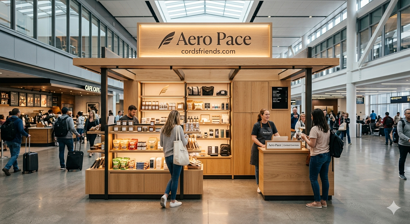 High-traffic terminal premium shared concession kiosk footprint modeling